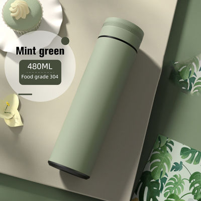 Vacuümgeïsoleerde LED-temperatuurscherm in vaste kleuren Thermosbeker met thee-separatie