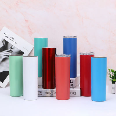 12oz 20oz 30oz student waterfles Straight Cup met deksel en stro maat kleuren