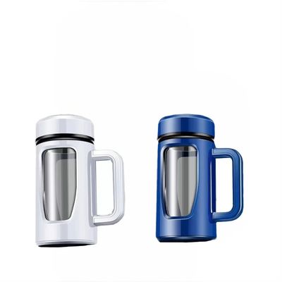 Doppelwand glasfles water geïsoleerd voor wandelingen buiten accessoires met lid 0,8 kg