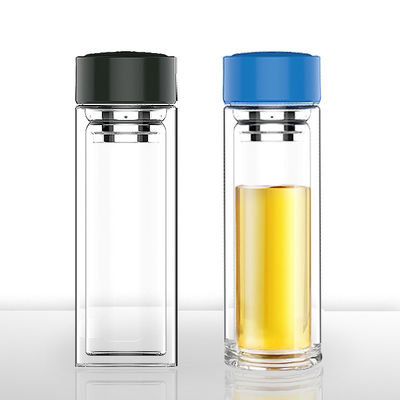 Custom Logo Sublimatie Glas Drinkwater Fles 320ml Capaciteit Breed mond Transparent