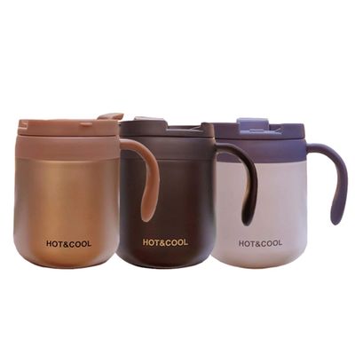 304 roestvrij staal kantoorbeker met handvat en deksel Custom logo Drinkende koffie Vacuum isolatie mok