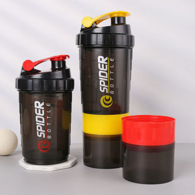 500 ml Drielagen Plastic Gym Fitness Protein Shaker Waterfles voor Outdoor Sports
