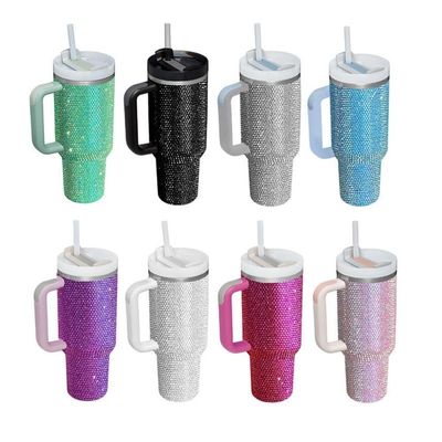 Aanpasbaar herbruikbaar koudkleurend 300 ml/400 ml dubbelwandbeker met diamanten bekertje