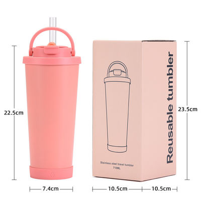 Gepersonaliseerd logo Acceptabele roestvrij staal vacuüm tumbler met deksel en reis stro mok