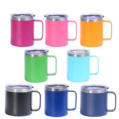 12 oz / 14 oz roestvrij staal mok kop Dubbele lagen vacuüm poeder bekleed kop aangepast kleur