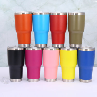 30oz roestvrij staal reis tumbler met rietjes en deksels vacuüm recht kopje voor uw