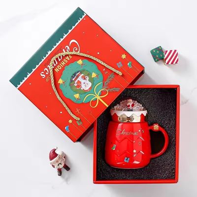 2024 mooie kerst sneeuwbal keramische mok geschenk set met alle accessoires en schattig mok