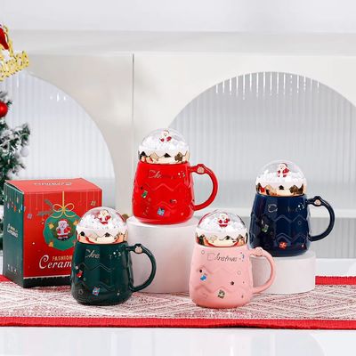 2024 mooie kerst sneeuwbal keramische mok geschenk set met alle accessoires en schattig mok