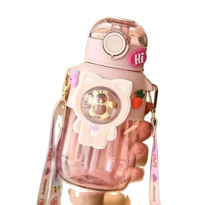 680 ml PC PP Drinkende sport beer Cartoon Kids Outdoor Plastic waterfles met stro