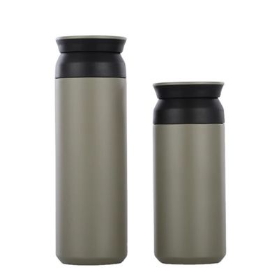 Dubbelwandige ruwstaalbekers met deksel en handvat 350 ml/500 ml capaciteit