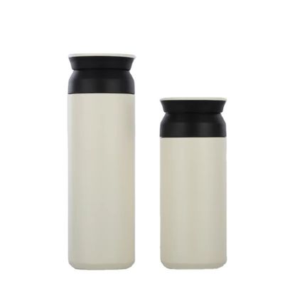 Dubbelwandige ruwstaalbekers met deksel en handvat 350 ml/500 ml capaciteit