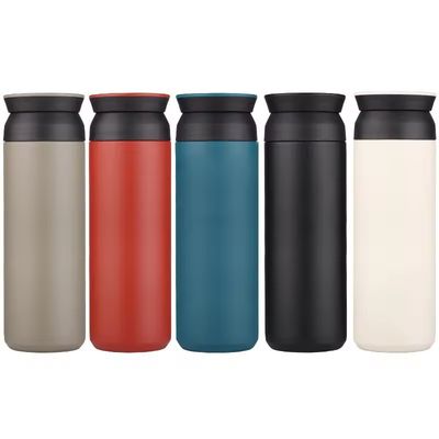 Dubbelwandige ruwstaalbekers met deksel en handvat 350 ml/500 ml capaciteit