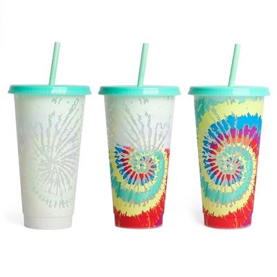 Promotie Giveaway Herbruikbare BPA Free Custom Print Plastic Coffee Cup met deksel en stro