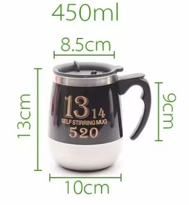 Gebruikelijke draagbare elektrische roeren koffie melkfles 450 ml roestvrij staal tumbler