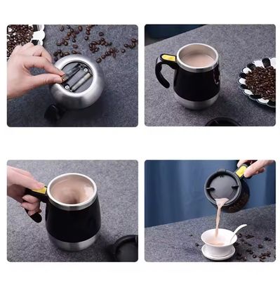 Gebruikelijke draagbare elektrische roeren koffie melkfles 450 ml roestvrij staal tumbler