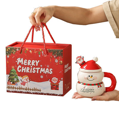 Feestelijke sneeuwman kerstman koffiebeker handgreep keramische Mike mok met festivals cadeau doos