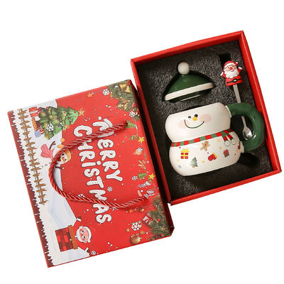 Feestelijke sneeuwman kerstman koffiebeker handgreep keramische Mike mok met festivals cadeau doos