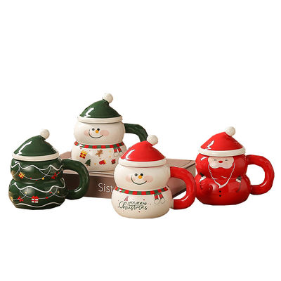 8.5x6.8cm sneeuwman kerstman design kerstcadeau doos melk koffiebeker mok met handgreep