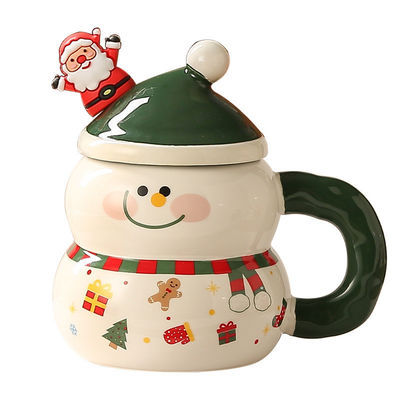 8.5x6.8cm sneeuwman kerstman design kerstcadeau doos melk koffiebeker mok met handgreep