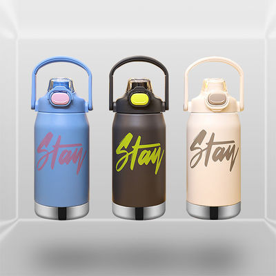 Super nieuwste stijl kinderen schattig cartoon vacuüm flesjes kinderen geïsoleerde fles thermisch water fles met stro