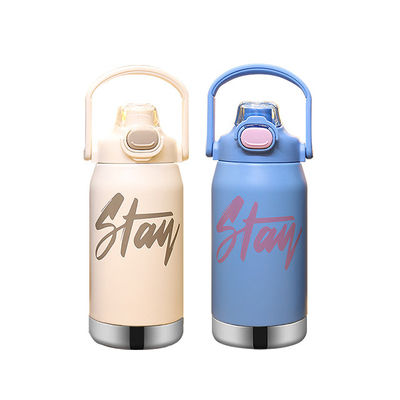 Super nieuwste stijl kinderen schattig cartoon vacuüm flesjes kinderen geïsoleerde fles thermisch water fles met stro
