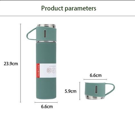 Roestvrij staal Vacuum Flask Waterfles Mug Tumbler Gift Set met 3 deksels 304 Innerlijk