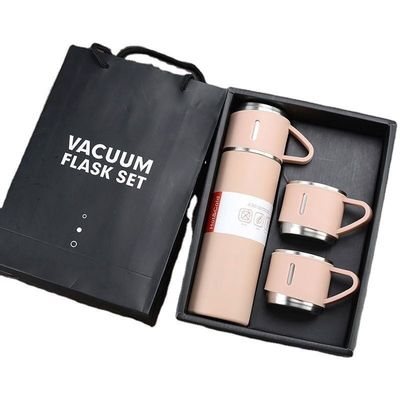 Roestvrij staal Vacuum Flask Waterfles Mug Tumbler Gift Set met 3 deksels 304 Innerlijk