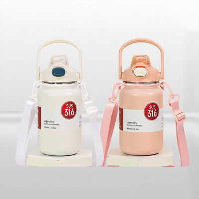 304 316 Roestvrij staal waterfles voor kinderen Roze logo 418 g Geïsoleerde stro vacuümfles