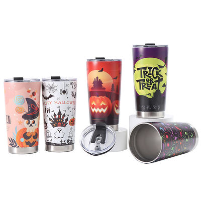 304 roestvrij staal 3D geprinte biertjes 20oz auto thermosbeker met Halloween design