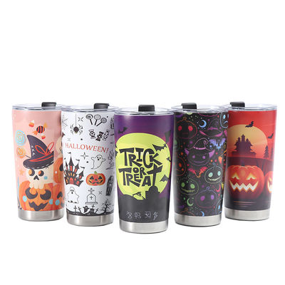 Open type 3D gedrukte bierbeker 304 roestvrij vacuüm waterbeker 20oz met Halloween ontwerp