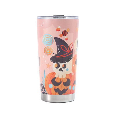 Open type 3D gedrukte bierbeker 304 roestvrij vacuüm waterbeker 20oz met Halloween ontwerp