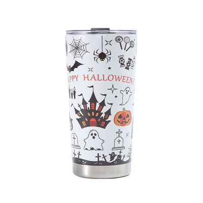 Open type 3D gedrukte bierbeker 304 roestvrij vacuüm waterbeker 20oz met Halloween ontwerp