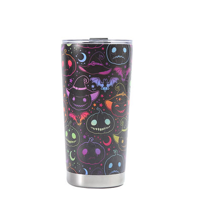 Open type 3D gedrukte bierbeker 304 roestvrij vacuüm waterbeker 20oz met Halloween ontwerp