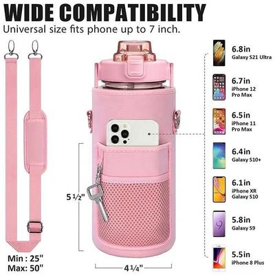 Plastic waterfles met opslag mouw motivatie stro tijdmarker 2000 ml fles