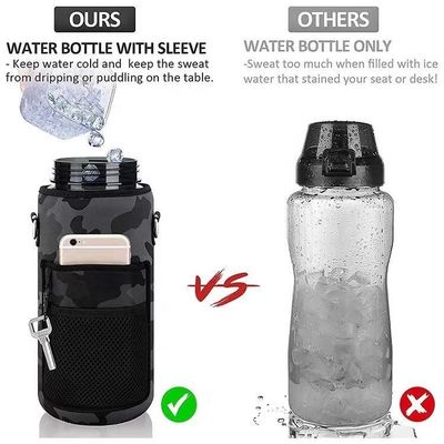 Plastic waterfles met opslag mouw motivatie stro tijdmarker 2000 ml fles