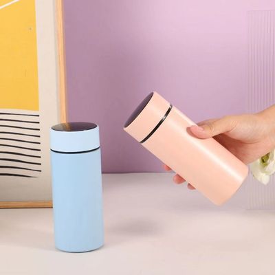 Geïsoleerde sportfles 350 ml vacuümfles van roestvrij staal met temperatuurscherm