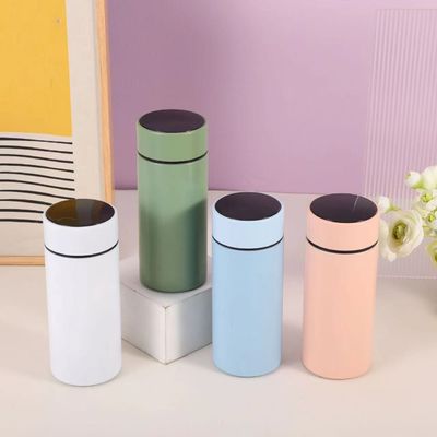Geïsoleerde sportfles 350 ml vacuümfles van roestvrij staal met temperatuurscherm