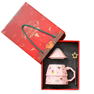 Kerstcadeau Keramische koffiebeker mok met handgreep en keramisch materiaal en cadeaubon