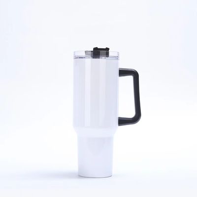 Handgreep 40oz Tumbler met stro deksel en handvat Roestvrij staal herbruikbare Tumbler voor kleurrijke auto bekers