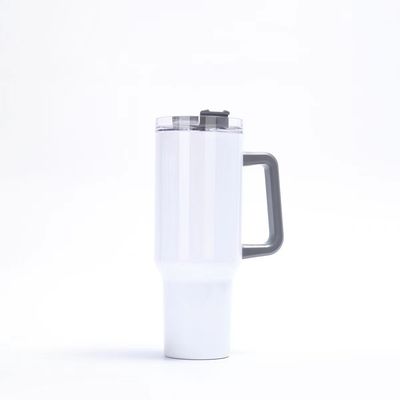 Handgreep 40oz Tumbler met stro deksel en handvat Roestvrij staal herbruikbare Tumbler voor kleurrijke auto bekers