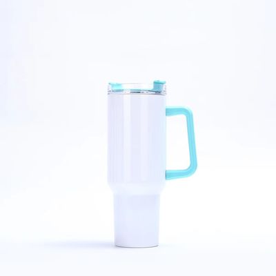 Handgreep 40oz Tumbler met stro deksel en handvat Roestvrij staal herbruikbare Tumbler voor kleurrijke auto bekers