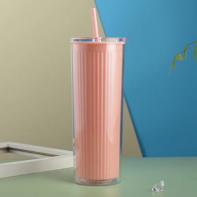 24oz milieuvriendelijke kleurrijke plastic acryl waterflessen Dubbele wand tumbler kopjes