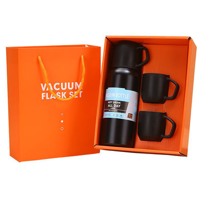 Custom Business Gift Set 550 ml roestvrij staal vacuümgeïsoleerde fles met 3 deksels