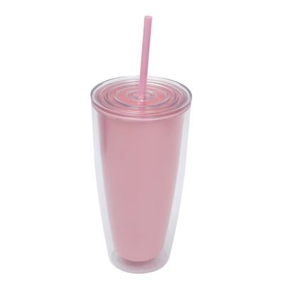 Direct drinken Dubbelwand 750 ml waterfles met deksel en stro koffie tumbler kopjes