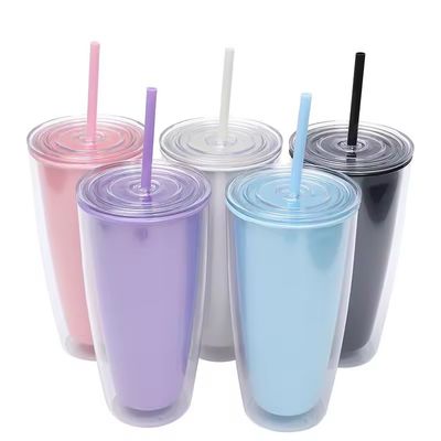 Big Belly Cup 24oz Double Wall Plastic Waterfles met stro en aangepaste kleur