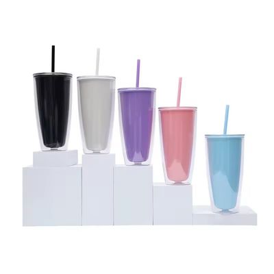 Big Belly Cup 24oz Double Wall Plastic Waterfles met stro en aangepaste kleur