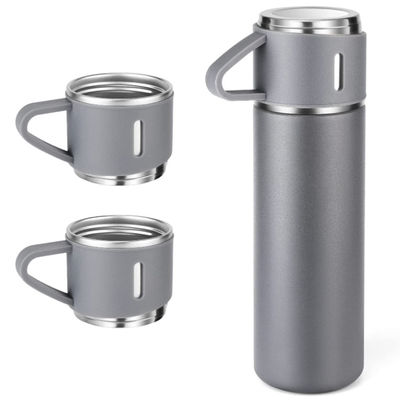 500 ml Doppelwand draagbare flesset van roestvrij staal met twee koffiebekers