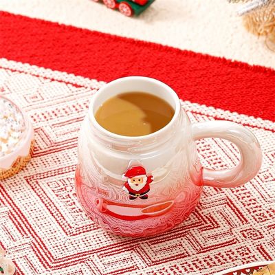 Kerstman Keramische mok met handvat Creatief tekenfilmontwerp 2 kleuren geweldig