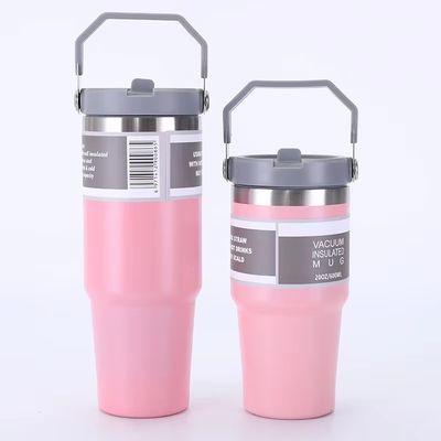 20 oz 30 oz roestvrij staal vacuüm geïsoleerde tumbler met handvat deksel voor kantoor / auto / huis
