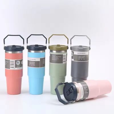 20 oz 30 oz roestvrij staal vacuüm geïsoleerde tumbler met handvat deksel voor kantoor / auto / huis